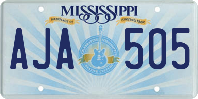MS license plate AJA505