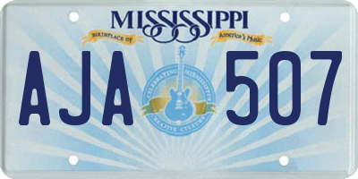 MS license plate AJA507