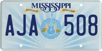 MS license plate AJA508