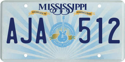 MS license plate AJA512