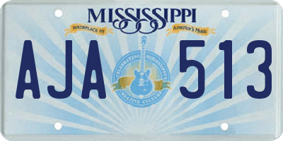 MS license plate AJA513