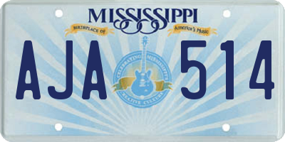 MS license plate AJA514