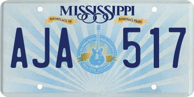 MS license plate AJA517