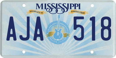MS license plate AJA518