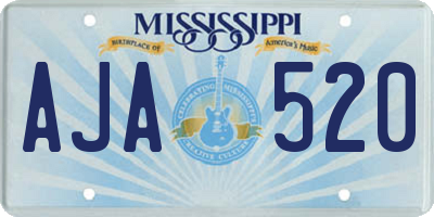 MS license plate AJA520