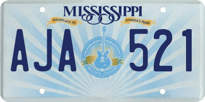 MS license plate AJA521