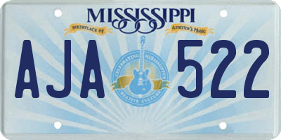MS license plate AJA522
