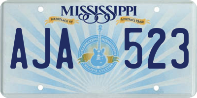MS license plate AJA523