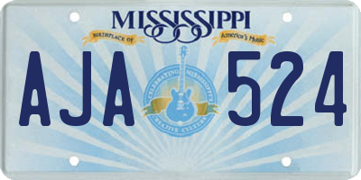 MS license plate AJA524