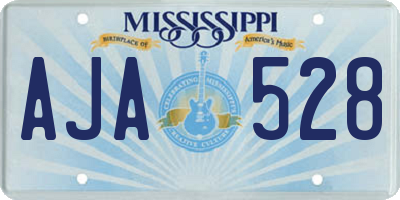 MS license plate AJA528