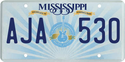 MS license plate AJA530