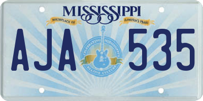 MS license plate AJA535