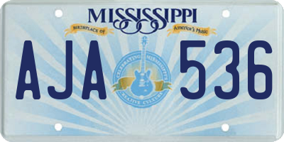 MS license plate AJA536