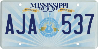MS license plate AJA537