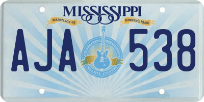 MS license plate AJA538