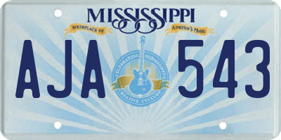 MS license plate AJA543