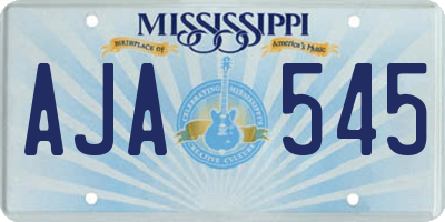 MS license plate AJA545
