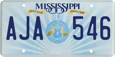 MS license plate AJA546