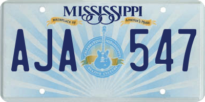 MS license plate AJA547