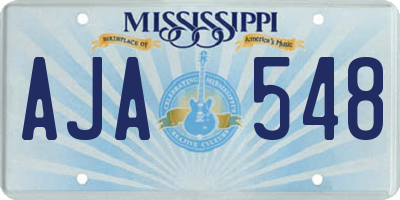 MS license plate AJA548
