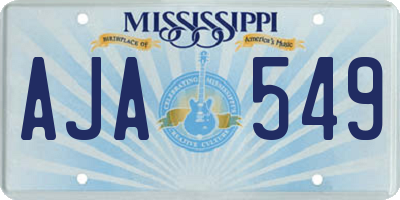 MS license plate AJA549