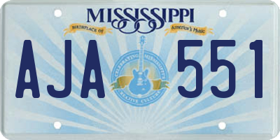 MS license plate AJA551