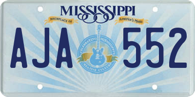 MS license plate AJA552