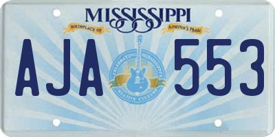 MS license plate AJA553