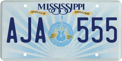 MS license plate AJA555