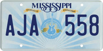 MS license plate AJA558