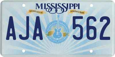 MS license plate AJA562
