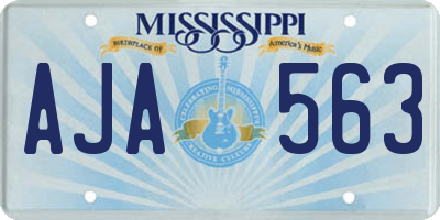 MS license plate AJA563