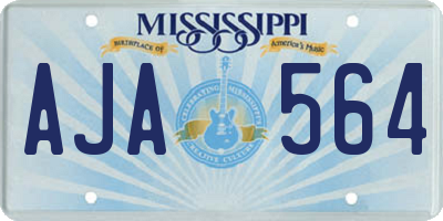 MS license plate AJA564