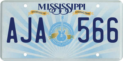 MS license plate AJA566