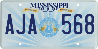 MS license plate AJA568