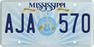 MS license plate AJA570