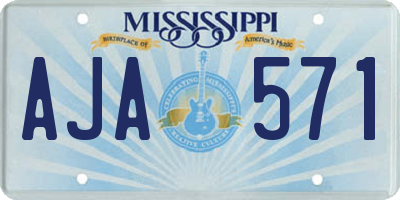 MS license plate AJA571
