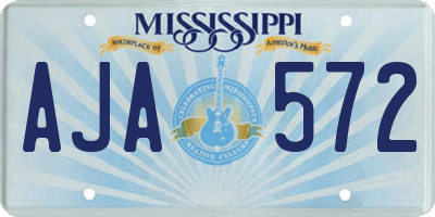 MS license plate AJA572