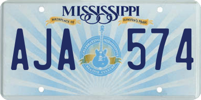 MS license plate AJA574
