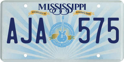MS license plate AJA575