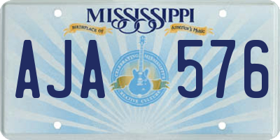 MS license plate AJA576