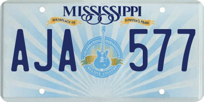MS license plate AJA577