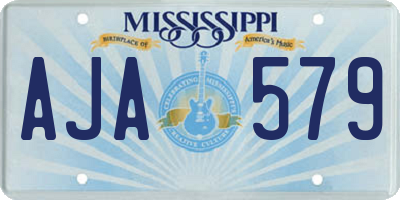 MS license plate AJA579