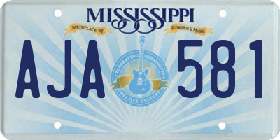 MS license plate AJA581