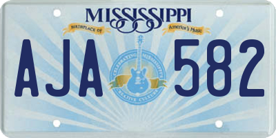 MS license plate AJA582