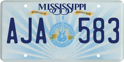 MS license plate AJA583