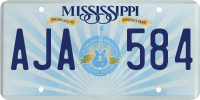 MS license plate AJA584