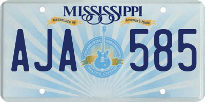 MS license plate AJA585