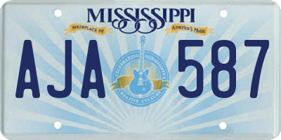 MS license plate AJA587
