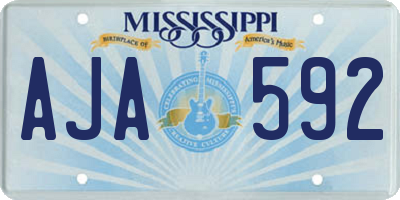 MS license plate AJA592